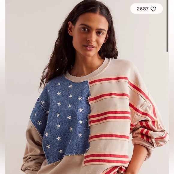 Free People x Tricia Fix Stars and Stripes Pullover - Picture 2 of 5